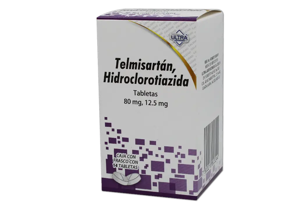 Telmisartán, Hidroclorotiazida 14 Tabs 80mg, 12.5mg